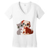 nice cat and dog Women's V-Neck T-Shirt