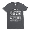 I Am A Cycling Man white letter Ladies Fitted T-Shirt
