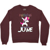unicorns are born in june Crewneck Sweatshirt