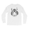 white tiger black print Long Sleeve Shirts