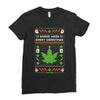 smoke weed every christmas Ladies Fitted T-Shirt