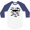 shark chart light blue t shirt 3/4 Sleeve Shirt