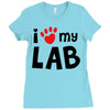 i love my lab labrador Ladies Fitted T-Shirt