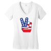 Peace Sign Hand Women's V-Neck T-Shirt