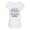 don't be jealous just because i'm a super cute november girl Maternity Scoop Neck T-shirt