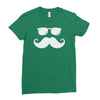 hipster glasses and moustache Ladies Fitted T-Shirt