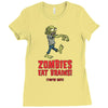 zombies eat brains Ladies Fitted T-Shirt