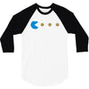 funny 80s pacman cookie monster retro gaming 3/4 Sleeve Shirt