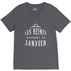 les reines naissent en janvier V-Neck Tee