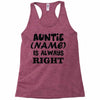personalised auntie Racerback Tank