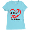 niece i wear a red heart ribbon Ladies Fitted T-Shirt