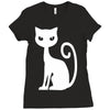 white cat funny Ladies Fitted T-Shirt