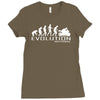 motorbike motorcycle ape to evolution sticker transfer iron on Ladies Fitted T-Shirt