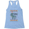 ugly dinosaur merry christmas Racerback Tank