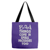 bad things small packages girls Tote Bags
