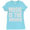 music is the answer Ladies Fitted T-Shirt