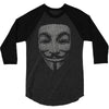 v for vendetta mask guy fawkes cool girls womens cotton t shirt dw01 3/4 Sleeve Shirt