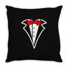 tuxedo bow Throw Pillow