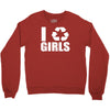 i recycle girls  funny Crewneck Sweatshirt