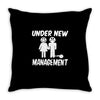 under new management stag night wedding mens Throw Pillow