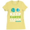 keep earth clean it's not uranus kawaii planets Ladies Fitted T-Shirt
