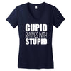 cupid rhymes with stupid Women's V-Neck T-Shirt