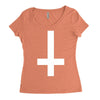 wasted youth inverted cross indie geek swag funny Women's Triblend Scoop T-shirt