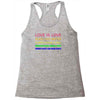 love is love, black lives matter, climate change is real, immigrants m Racerback Tank