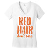 red hair dont care Women's V-Neck T-Shirt