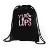 i love lops lots Drawstring Bags