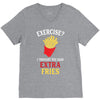 Exercise Extra Fries V-Neck Tee