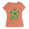 brasil sport soccer ball fun Women's Triblend Scoop T-shirt