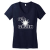 go green Women's V-Neck T-Shirt