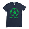 brasil sport soccer ball fun Ladies Fitted T-Shirt