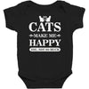 cats make me happy Baby Bodysuit