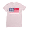 t-rex vintage american flag Ladies Fitted T-Shirt
