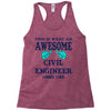 awesome civil engineer looks like Racerback Tank