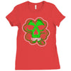 celtic green clover skull patch, irish biker patches Ladies Fitted T-Shirt