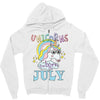 unicorns are born in july cute unicorn Zipper Hoodie