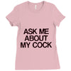 ask me about my cock rooster Ladies Fitted T-Shirt