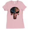 skull us flag Ladies Fitted T-Shirt