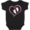 Baby Girl with Heart Any Name Customized Baby Bodysuit