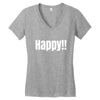 happy Women's V-Neck T-Shirt