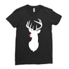 deer skull christmas Ladies Fitted T-Shirt