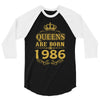 queens are born in 1986 3/4 Sleeve Shirt