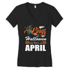 Halloween Kings Are Born In April Women's V-Neck T-Shirt