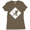 ninja crossing sign Ladies Fitted T-Shirt