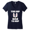 too hip to hop bunny easter Women's V-Neck T-Shirt