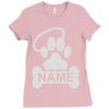 personalized paw halo Ladies Fitted T-Shirt
