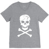 skull and crossbones pirate neon V-Neck Tee